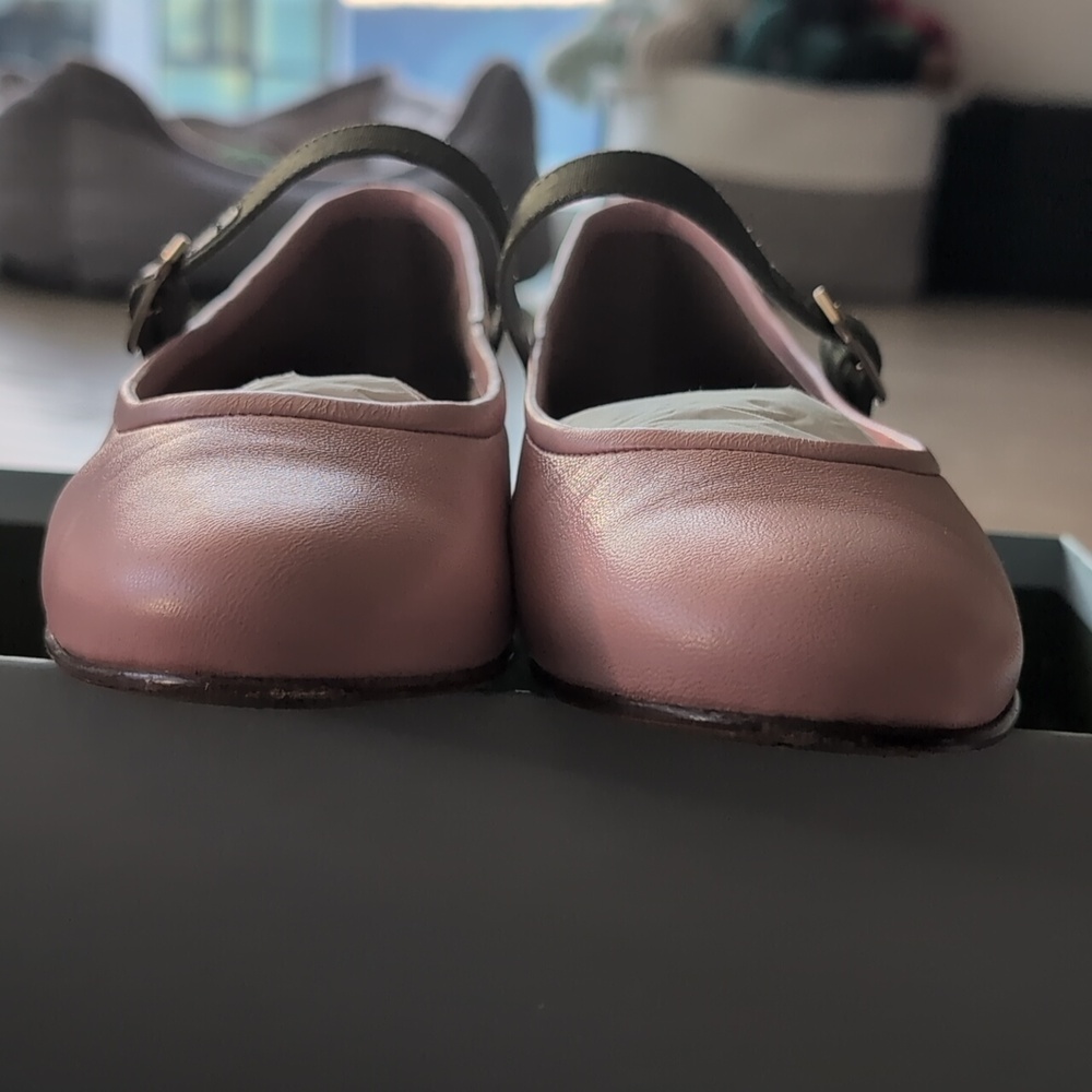 Margaux Pink Flats with Green Strap - Picture 4 of 6